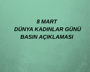 8 MART DÜNYA KADINLAR GÜNÜ BASIN AÇIKLAMASI